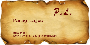Paray Lajos névjegykártya